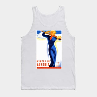 Vintage Travel Poster Winter in Austria Tank Top